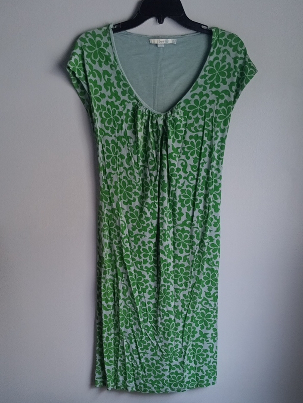 Boden Grey Green Floral Midi Dress